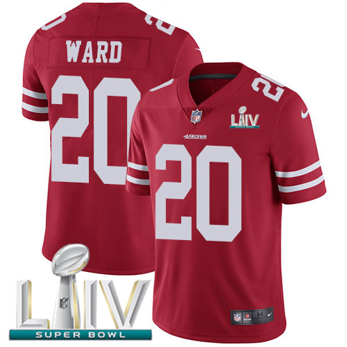 San Francisco 49ers Nike #20 Jimmie Ward Red Super Bowl LIV 2020 Team Color Youth Stitched NFL Vapor Untouchable Limited Jersey->youth nfl jersey->Youth Jersey
